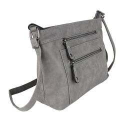 MIRROSI® umhängetasche Damen Crossbody Bag, 30x19x7cm Mittelgroß (verstellbaren Schulterriemen), Mittelgroße Tasche, Schultertasche für jeden Anlass (UT15-Grey) von MIRROSI