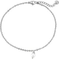 MIRROSI Edelstahlarmband Damen Armband vergoldet Perlen 17+3cm Lang, mit einem charmanten Perlenanhänger veredelt von MIRROSI