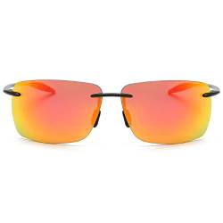 Polarisierte Sport-Sonnenbrille für Männer und Frauen Fahren Radfahren Laufen Angeln Golf 100% UV-Schutz Randlose Sonnenbrille Mode Unisex Shades Retro-Brille Anti-Glare Classic Mirror Lens Eyewear von MIRYEA