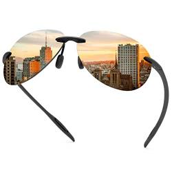 Randlose polarisierte Sport-Sonnenbrille für Männer Frauen Fahren Radfahren Laufen Angeln Golf UV-Schutz Sonnenbrille Mode Unisex Shades Retro-Brille Anti-Glare Classic Mirror Lens Eyewear von MIRYEA