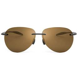 Randlose polarisierte Sport-Sonnenbrille für Männer Frauen Fahren Radfahren Laufen Angeln Golf UV-Schutz Sonnenbrille Mode Unisex Shades Retro-Brille Anti-Glare Classic Mirror Lens Eyewear von MIRYEA