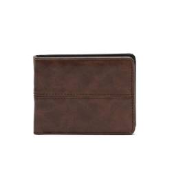 MISAKO Alfi Herrenbrieftasche - Elegante Herren-Brieftasche aus Kunstleder Alfi Braun 9 X 12 X 2 cm von MISAKO