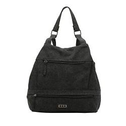 MISAKO MILI Diebstahlsicherer Stoffrucksack - Modische Damen-Anti-Diebstahl-Rucksacktasche - Kleiner, geräumiger Freizeitrucksack Mili Schwarz 29 X 33 X 13 cm von MISAKO