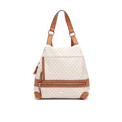 MISAKO Monogram mochila antirrobo con estampado - Ref.Monogram - Modische Damen-Anti-Diebstahl-Rucksacktasche - Kleiner, geräumiger Freizeitrucksack Mochila Beige 29 X 33 X 13 cm von MISAKO