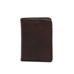 MISAKO Polux Herrenbrieftasche - Elegante Herren-Brieftasche aus Kunstleder Polux Braun 11 X 8 X 2 cm von MISAKO