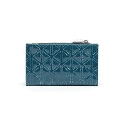 MISAKO REVI Mittlere Lackgeldbörse - Schönes mittelgroßes und geräumiges Portemonnaie für Damen - Modisches Accessoire für den Alltag Revi Blau 9 X 16 X 3 cm von MISAKO