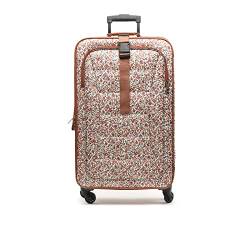 MISAKO Reisekoffer aus Stoff Große Koffer CROS Beige Unisex - Halbstarrer, weicher, eleganter Koffer - 77 X 46 X 26 cm von MISAKO