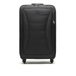 MISAKO Reisekoffer aus Stoff Große Koffer Leslie Schwarz Unisex - Halbstarrer, weicher, eleganter Koffer - 77 X 46 X 26 cm von MISAKO