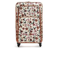 MISAKO Reisekoffer aus Stoff Große Koffer catflor Beige Unisex - Halbstarrer, weicher, eleganter Koffer - 78 X 45 X 25 cm von MISAKO