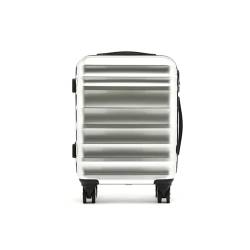 MISAKO Reisekoffer aus Stoff Handgepäck London Silber Unisex - Halbstarrer, weicher, eleganter Koffer - 54 X 34 X 20 cm von MISAKO