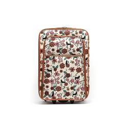 MISAKO Reisekoffer aus Stoff Handgepäck catflor Beige Unisex - Halbstarrer, weicher, eleganter Koffer - 50 X 35 X 19 cm von MISAKO