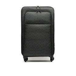 MISAKO Reisekoffer aus Stoff Mittelgroße Koffer estri Schwarz Unisex - Halbstarrer, weicher, eleganter Koffer - 66 X 40 X 22 cm von MISAKO