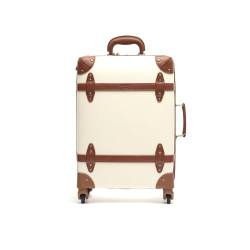 MISAKO Vintage Kleiner Harter Koffer - Kleiner, robuster Handgepäckkoffer - Für Flugreisen Vintage Beige 55 X 35 X 21 cm Handgepäck von MISAKO