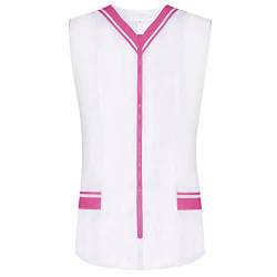 MISEMIYA - Arbeitskleidung Frau OHNE ÄRMEL WEIß/SCHWARZ UNIFORM KLINIK Krankenhaus Reinigung TIERARZT Gesundheit GASTGEWERBE Ref-818 - Medium, Pink von MISEMIYA