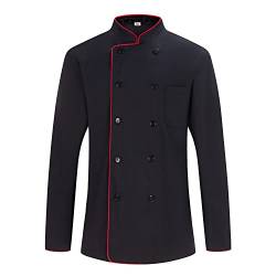 MISEMIYA Herren Men's Chef Jacket Kochjacke 842-842B, 842b-Schwarz, 5XL von MISEMIYA