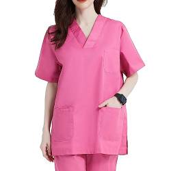 MISEMIYA - Medizinische Uniformen Unisex Top Krankenschwester Krankenhaus Berufskleidung - 5XL, Pink von MISEMIYA