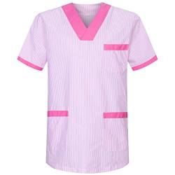 MISEMIYA - Medizinische Uniformen Unisex Top Krankenschwester Krankenhaus Berufskleidung - X-Small, Fuchsia T817-9 von MISEMIYA