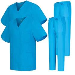 MISEMIYA - Pack * 2 Pcs - Unisex-Schrubb-Set - Medizinische Uniform mit Oberteil und Hose ref.2-8178 - Large, Hellblau 68 von MISEMIYA