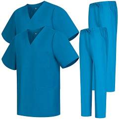 MISEMIYA - Pack * 2 Pcs - Unisex-Schrubb-Set - Medizinische Uniform mit Oberteil und Hose ref.2-8178 - Large, Türkis 68 von MISEMIYA