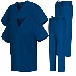 MISEMIYA - Pack * 2 Pcs - Unisex-Schrubb-Set - Medizinische Uniform mit Oberteil und Hose ref.2-8178 - Medium, Marineblau 68 von MISEMIYA