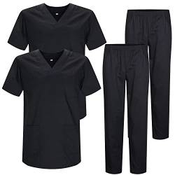 MISEMIYA - Pack * 2 Pcs - Unisex-Schrubb-Set - Medizinische Uniform mit Oberteil und Hose ref.2-8178 - Small, Schwarz 22 von MISEMIYA