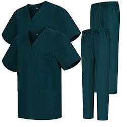 MISEMIYA - Pack * 2 Pcs - Unisex-Schrubb-Set - Medizinische Uniform mit Oberteil und Hose ref.2-8178 - X-Large, Grün 68 von MISEMIYA