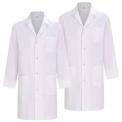 MISEMIYA - Pack 2 Einheiten - Laborkittel Frau - Medizinische Uniformen - Weißer Kittel Q8161 - XX-Large, Weiß von MISEMIYA