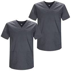 MISEMIYA - Packung 2 STK. - SANITÄRE CASACA Unisex SANITÄRE Uniformen SANITÄRE UNIFORM MEDIZINISCHE UNIFORM - Ref. 817 * 2-4XL, Grau 21 von MISEMIYA