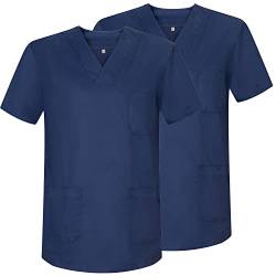 MISEMIYA - Packung 2 STK. - SANITÄRE CASACA Unisex SANITÄRE Uniformen SANITÄRE UNIFORM MEDIZINISCHE UNIFORM - Ref. 817 * 2 - Small, Marineblau 21 von MISEMIYA