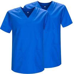 MISEMIYA - Packung 2 STK. - SANITÄRE CASACA Unisex SANITÄRE Uniformen SANITÄRE UNIFORM MEDIZINISCHE UNIFORM - Ref. 817 * 2 - X-Small, Königsblau 21 von MISEMIYA