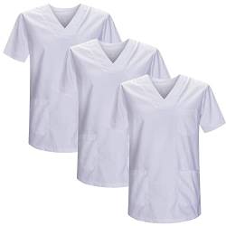 MISEMIYA - Packung 3 STK. - SANITÄRE CASACA Unisex SANITÄRE Uniformen SANITÄRE UNIFORM MEDIZINISCHE UNIFORM - Ref. 817 * 3-4XL, Weiß 21 von MISEMIYA