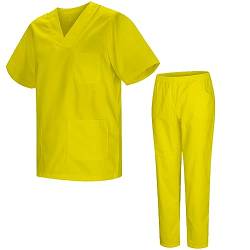 MISEMIYA Unisex Gesundheitsuniform Bz-817-8312 Arbeits-T-Shirt, gelb, L von MISEMIYA