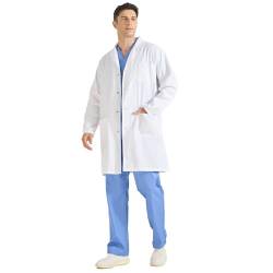 MISEMIYA - Unisex Laborkittel - Sanitary Uniform Medical Kittel Apothekenkittel Ref: Q816 - Small, Weiß von MISEMIYA
