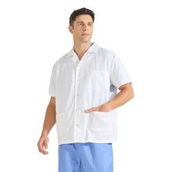 MISEMIYA - Unisex Laborkittel - Sanitary Uniform Medical Kittel Apothekenkittel Ref:Q 8165 - Large, Weiß von MISEMIYA