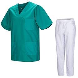 MISEMIYA - Unisex-Schrubb-Set - Medizinische Uniform mit Oberteil und Hose 817-8312-BLANCO - 4XL, Grün von MISEMIYA