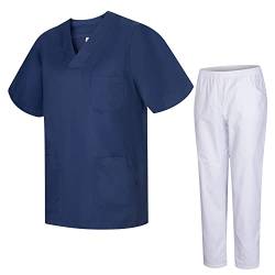 MISEMIYA - Unisex-Schrubb-Set - Medizinische Uniform mit Oberteil und Hose 817-8312-BLANCO - 4XL, Marineblau von MISEMIYA