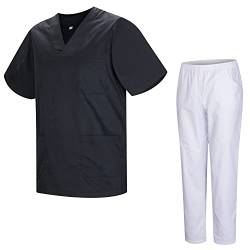 MISEMIYA - Unisex-Schrubb-Set - Medizinische Uniform mit Oberteil und Hose 817-8312-BLANCO - 5XL, Schwarz von MISEMIYA