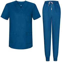 MISEMIYA - Unisex-Schrubb-Set - Medizinische Uniform mit Oberteil und Hose 817-8316 - X-Small, Azul 37 von MISEMIYA