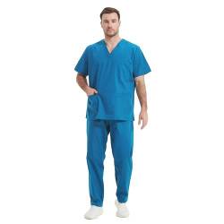 MISEMIYA - Unisex-Schrubb-Set - Medizinische Uniform mit Oberteil und Hose ref.6801-6802 - Large, Türkis 68 von MISEMIYA