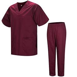 MISEMIYA - Unisex-Schrubb-Set - Medizinische Uniform mit Oberteil und Hose ref.8178-3XL, Granat 21 von MISEMIYA