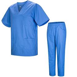 MISEMIYA - Unisex-Schrubb-Set - Medizinische Uniform mit Oberteil und Hose ref.8178-3XL, Hellblau 21 von MISEMIYA