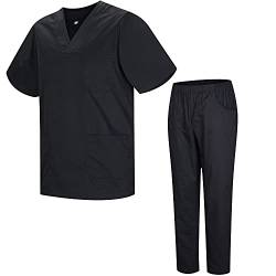 MISEMIYA - Unisex-Schrubb-Set - Medizinische Uniform mit Oberteil und Hose ref.8178-3XL, Schwarz 21 von MISEMIYA