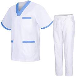 MISEMIYA - Unisex-Schrubb-Set - Medizinische Uniform mit Oberteil und Hose ref.8178 - Medium, Weiß 68 von MISEMIYA