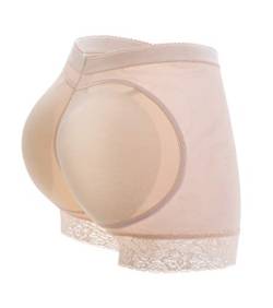 MISS MOLY Damen Push-Up Po und Butt Lifter Frauen Hohe Taille Enhancer Unterwäsche Miederslip Höschen Beige L von MISS MOLY