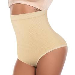 MISS MOLY Hohe Taille Tanga Shapewear Frauen Taille Cincher Gürtel Bauch Schlanker Tanga Höschen Shapewear Beige XXL von MISS MOLY