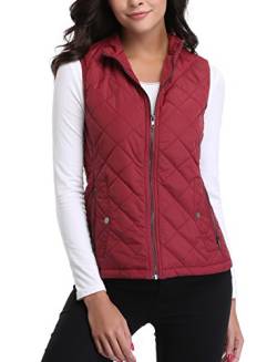 MISS MOLY Weste Damen Steppweste Leicht Ärmellose Weste Gilet Jacke ohne Ärmel Rot Medium von MISS MOLY