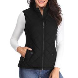 MISS MOLY Weste Damen Steppweste Leicht Ärmellose Weste Gilet Jacke ohne Ärmel Schwarz Small von MISS MOLY