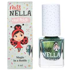 Miss Nella Alian Poo– abziehbarer Nagellack speziell für Kinder, grün, Peel-Off-Formel, ungiftig, wasserbasiert und geruchsneutral von MISS NELLA