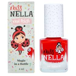 Miss Nella CLASS CLOWN- Spezieller Rot Nagellack für Kinder, Peel-Off-Formel, wasserbasiert und geruchsneutral von MISS NELLA