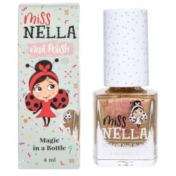 Miss Nella Cosmic Cutie– abziehbarer Nagellack speziell für Kinder, gold Glitzer, Peel-Off-Formel, ungiftig, wasserbasiert und geruchsneutral von MISS NELLA
